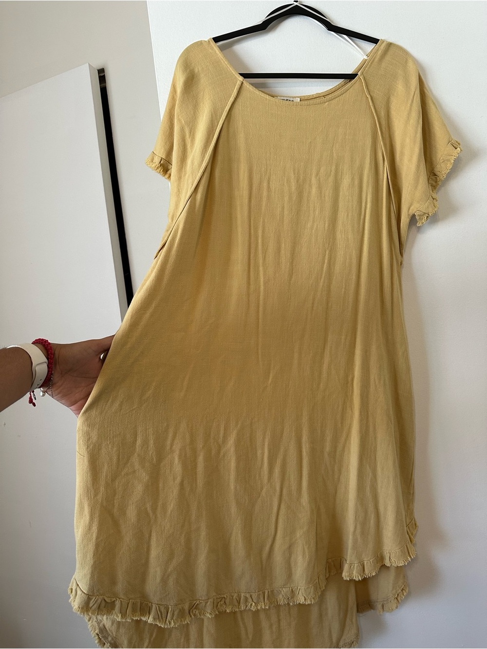 Umgee Mustard High-Low Ruffle Hem Dress - Picture 2 of 5